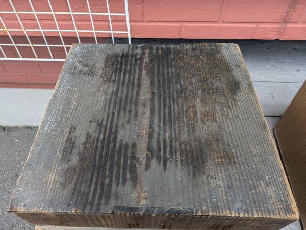 Y昭和レトロ 木製 囲炉裏 五徳 古道具 火鉢？専用木箱有り 美術品