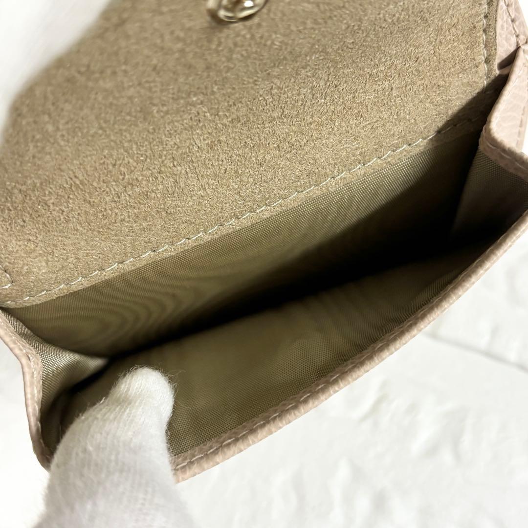 【未使用】FURLA　２つ折り財布　カメリア　ブルー　ベージュピンク　コンパクト