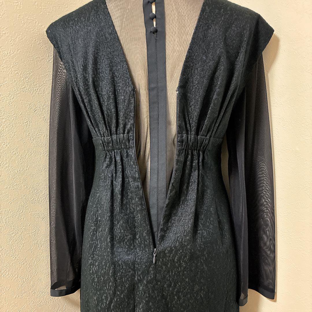 Vラインジャガードドレス / V line jacquard dress