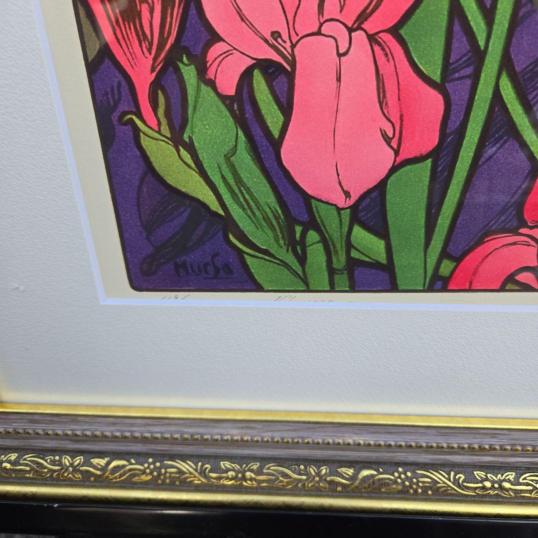 アルフォンス・ミュシャ 版画 女性と花