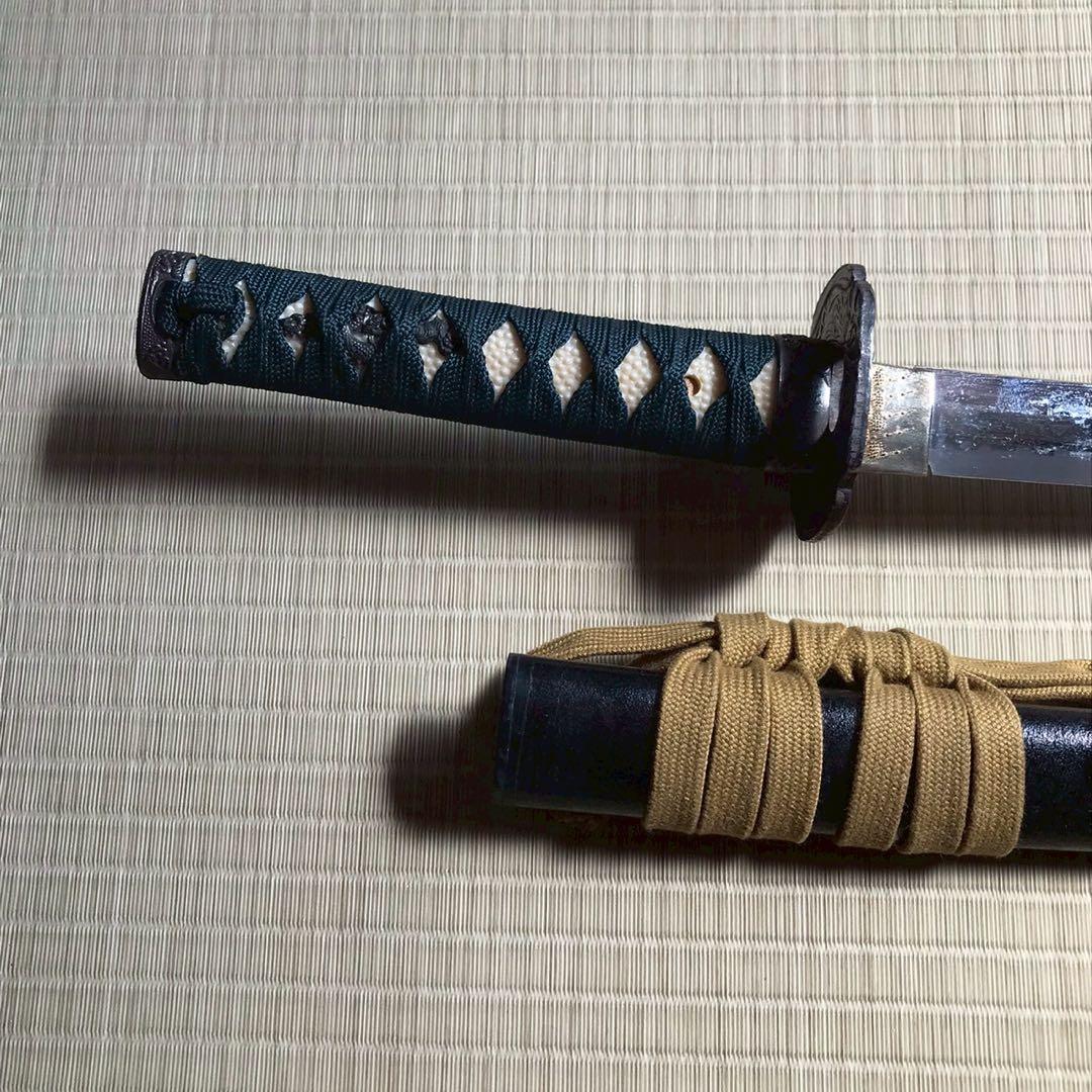 Js6 模造刀 刃紋入り刀身 石目 日本刀 大小　2本セット 昭和レトロ