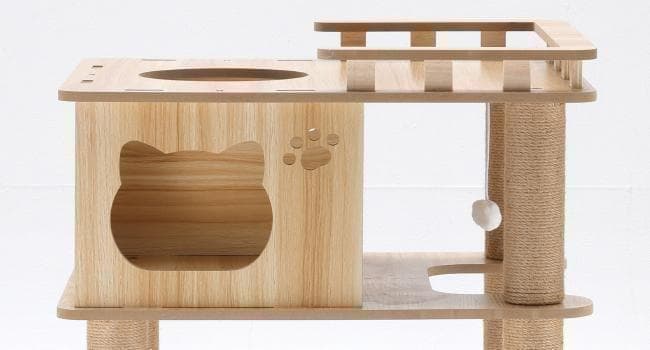 アウトレット 天空のキャットタワー 木製 宇宙船 展望台 大型 168cm