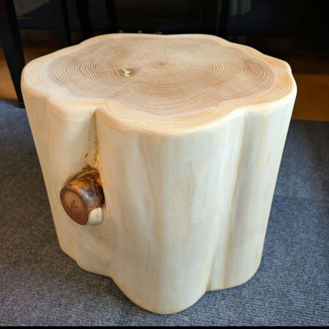 天然ヒバ　切り株　丸太　椅子　スツール　テーブル　高さ約28㎝