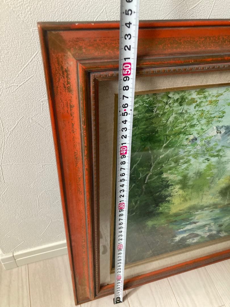 油彩画 山と川の風景 北岳　今井弘画伯　Ｆ8号