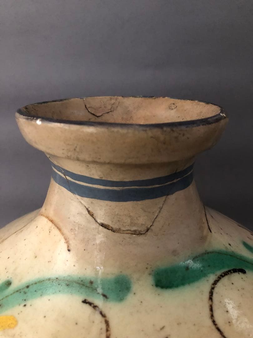 スペイン骨董エル・ブエンタ・デル・アルゾビス窯片手壺、水差し