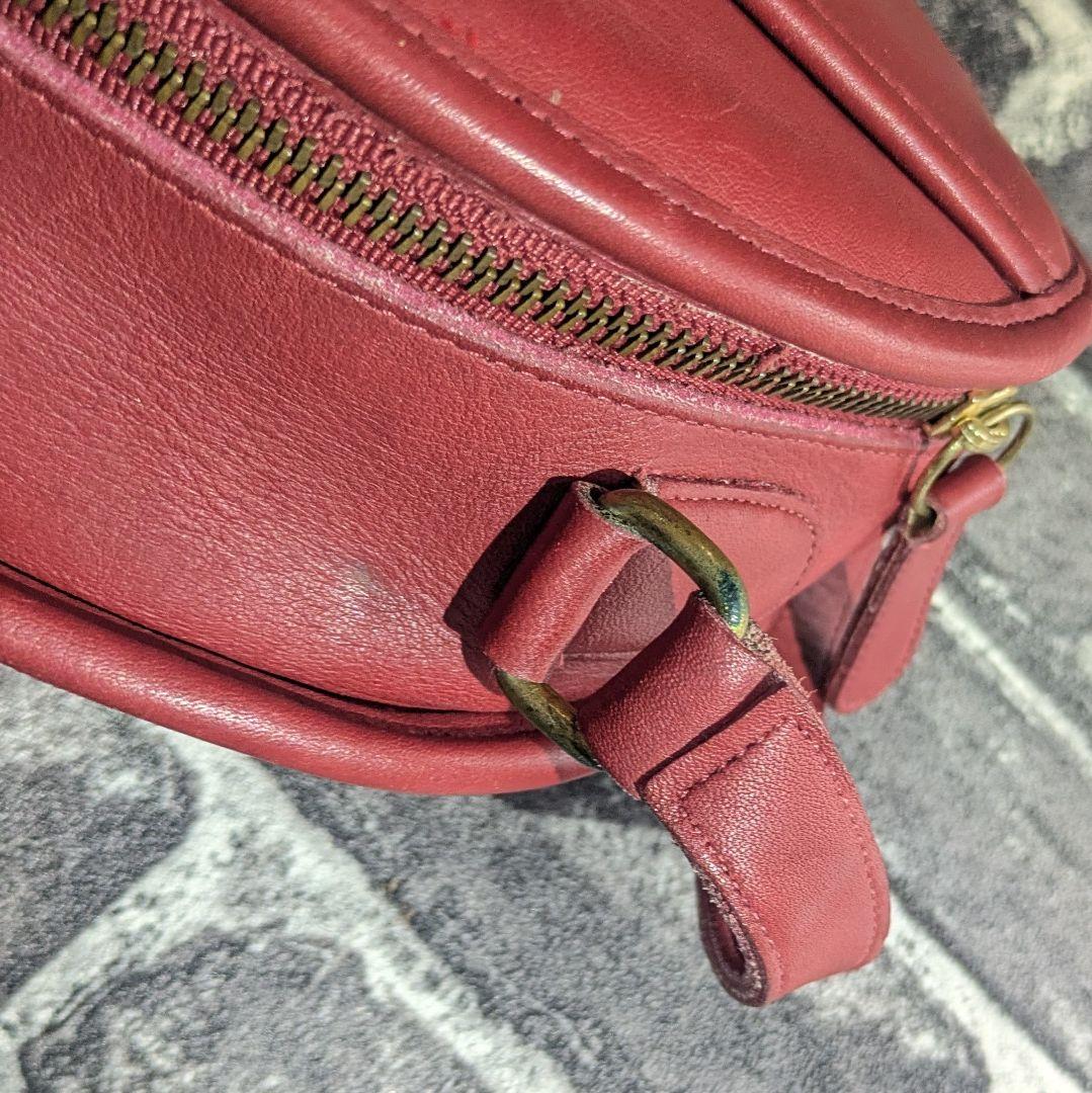 良好 オールドコーチ　ショルダーバック 丸型 キャンティーン レッド 9901