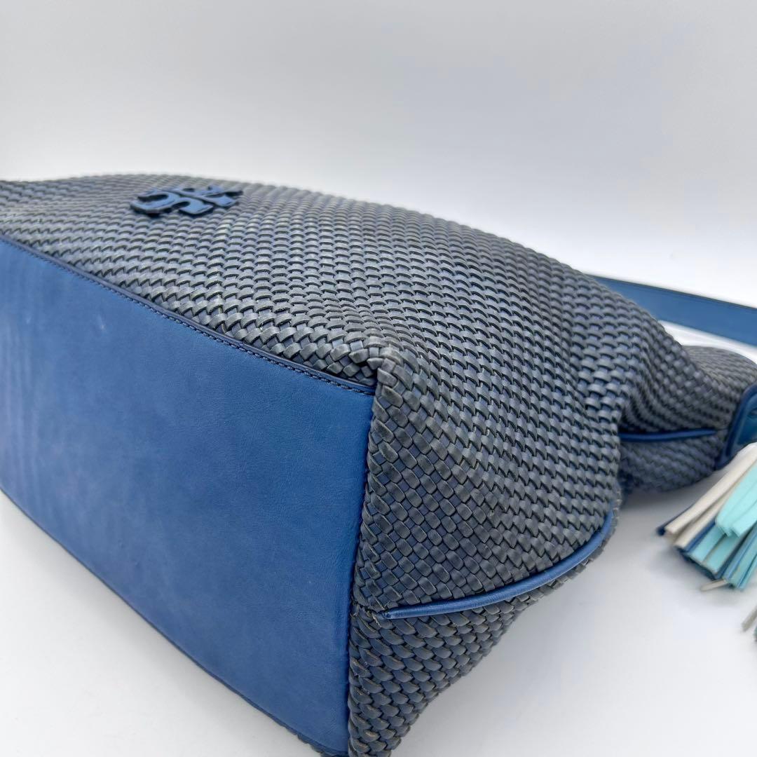 美品　トリーバーチ　ワンショルダーバッグ　編み込み　レザー　マックグロー　肩掛け