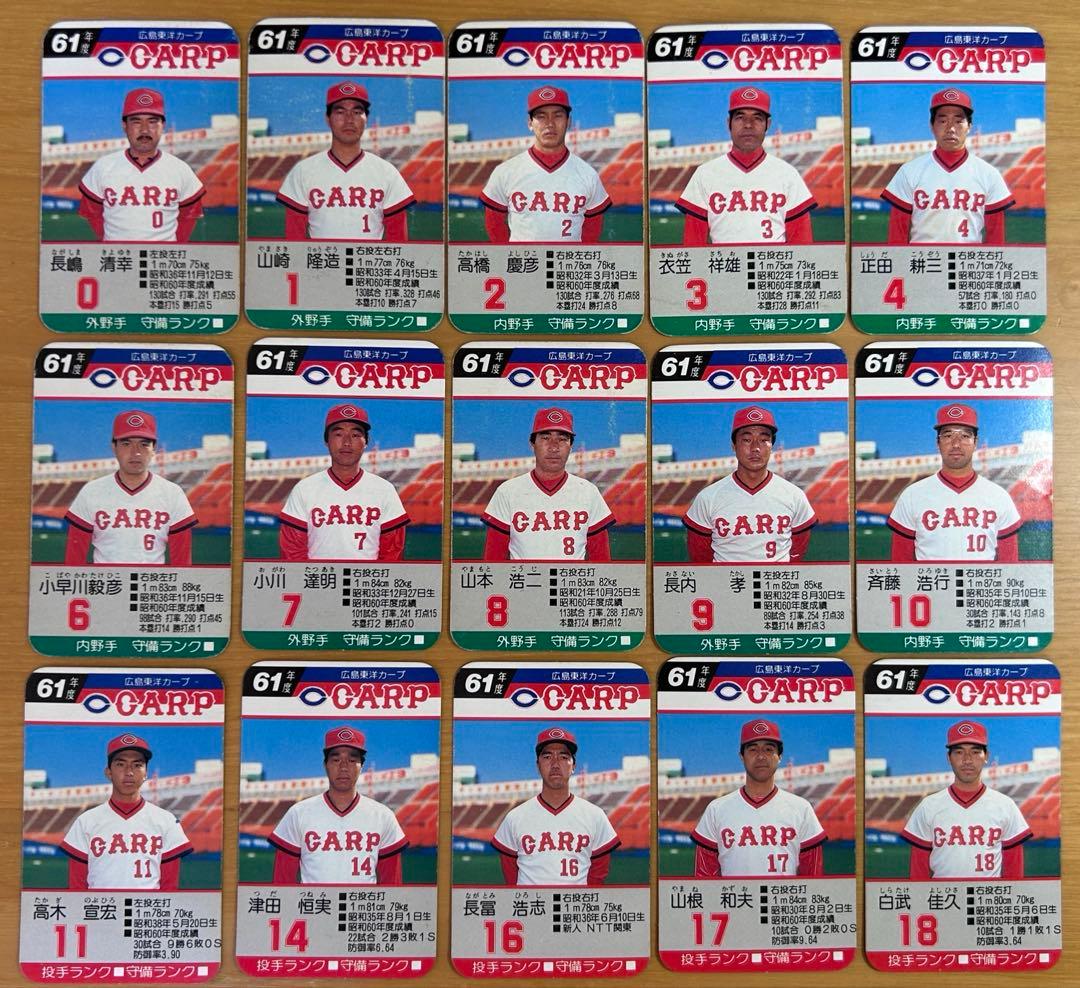 希少】タカラプロ野球カードゲーム 広島東洋カープ 昭和57-62年分