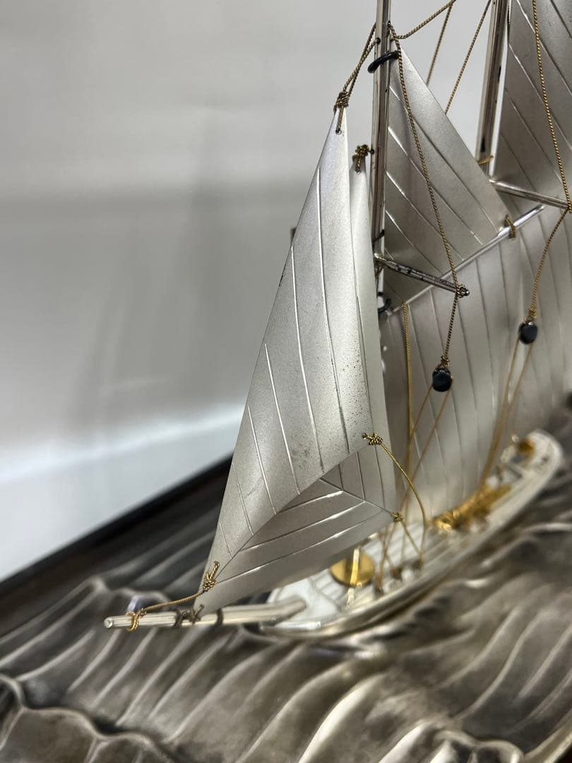 銀製　シルバー　SILVER 銀船　ヨット　置物　オブジェ　工芸品