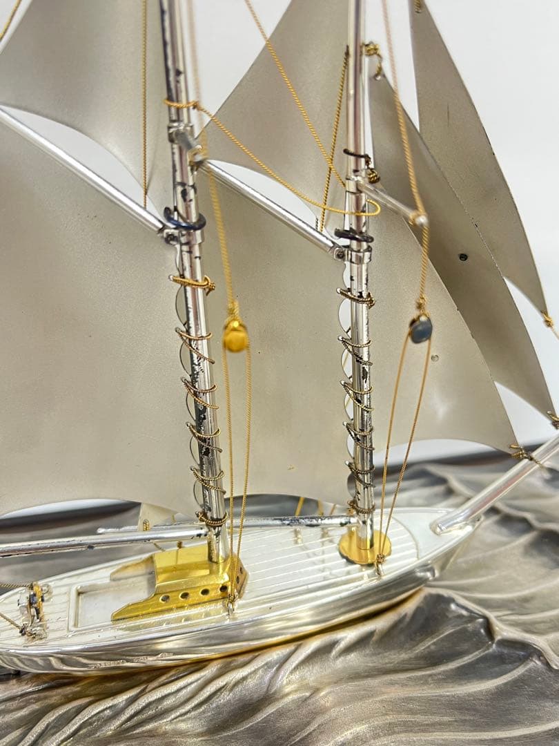 銀製　シルバー　SILVER 銀船　ヨット　置物　オブジェ　工芸品