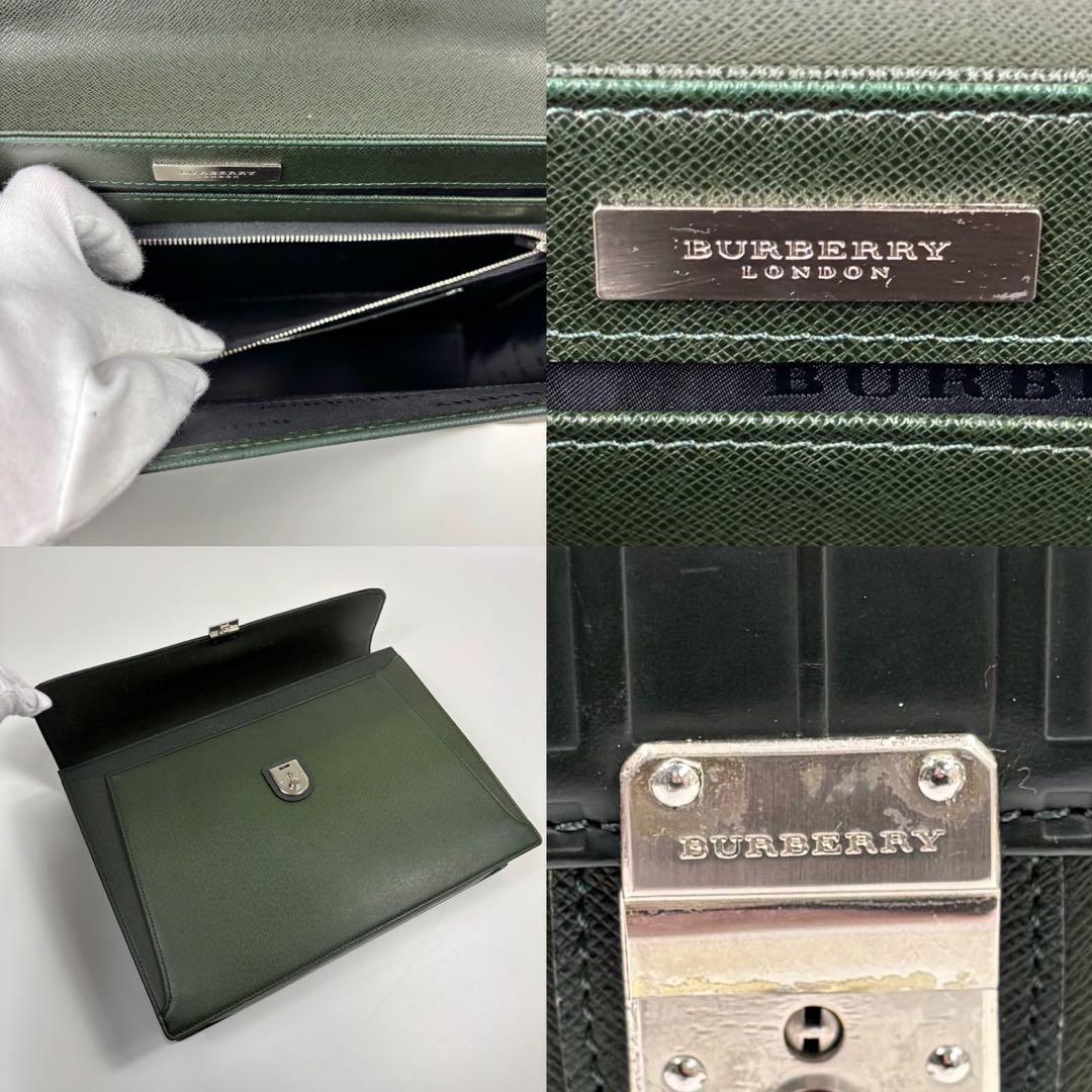 ✨美品✨希少 BURBERRY サフィアーノ ダレスバッグ ビジネスバッグ 緑