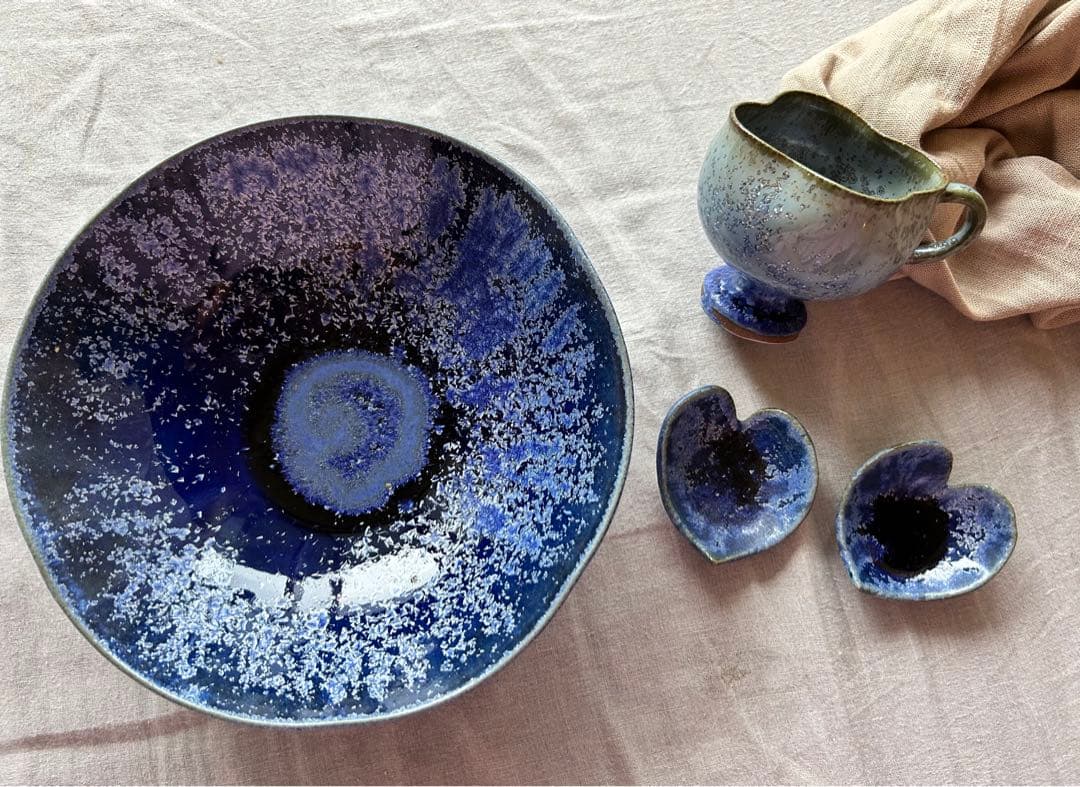 銀河釉 中尾哲彰 作家 珈琲カップ 皿 ボウル 有田焼 銀河釉 宇宙釉