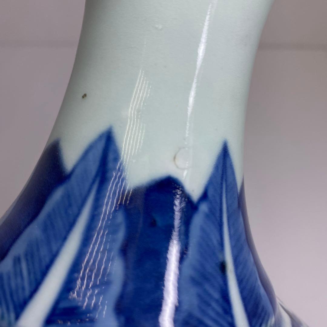 中国清時代　大清光緒年製　釉裏紅人物画花瓶　高さ約24㎝　東Y7-0331☆2F