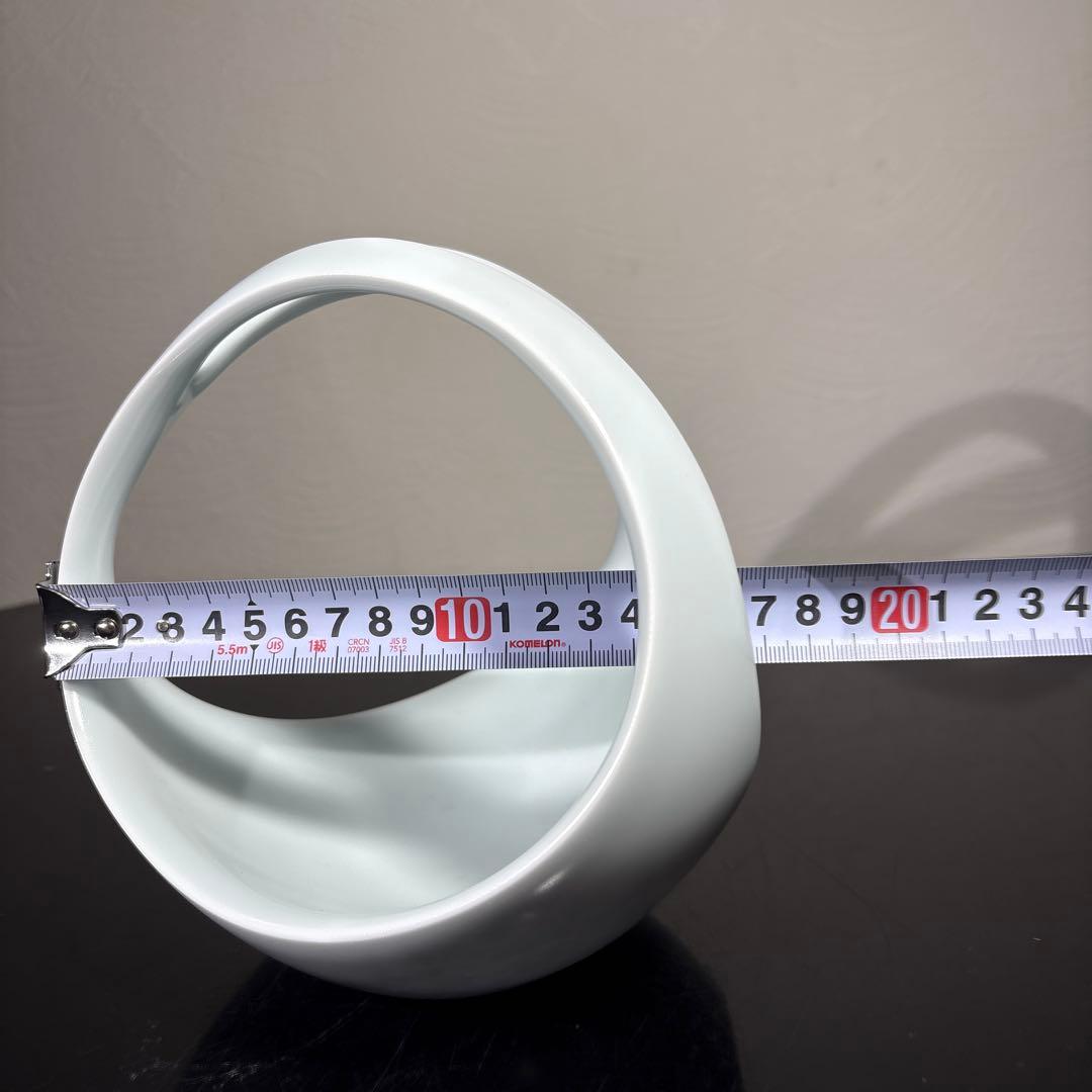 真作 人間国宝 前田昭博 白瓷手付鉢