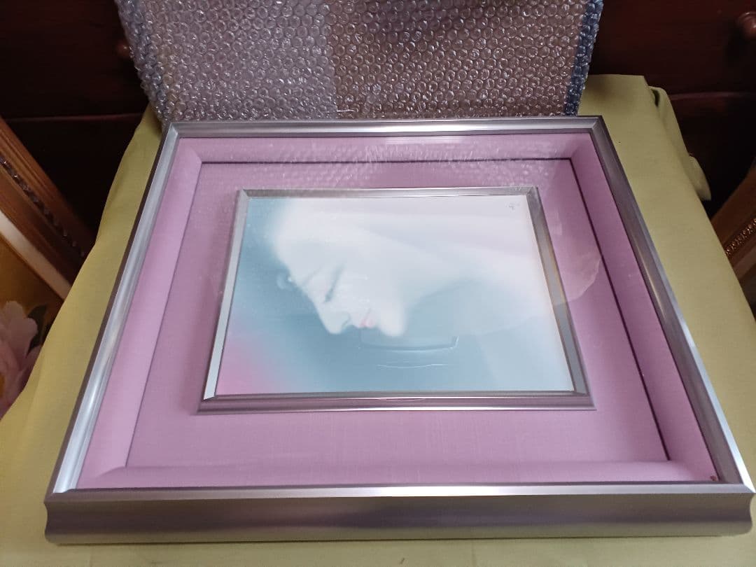 若尾和呂　「献身」 油彩　F3号　タリズマニックアート　幸運を招く絵　膜面描法