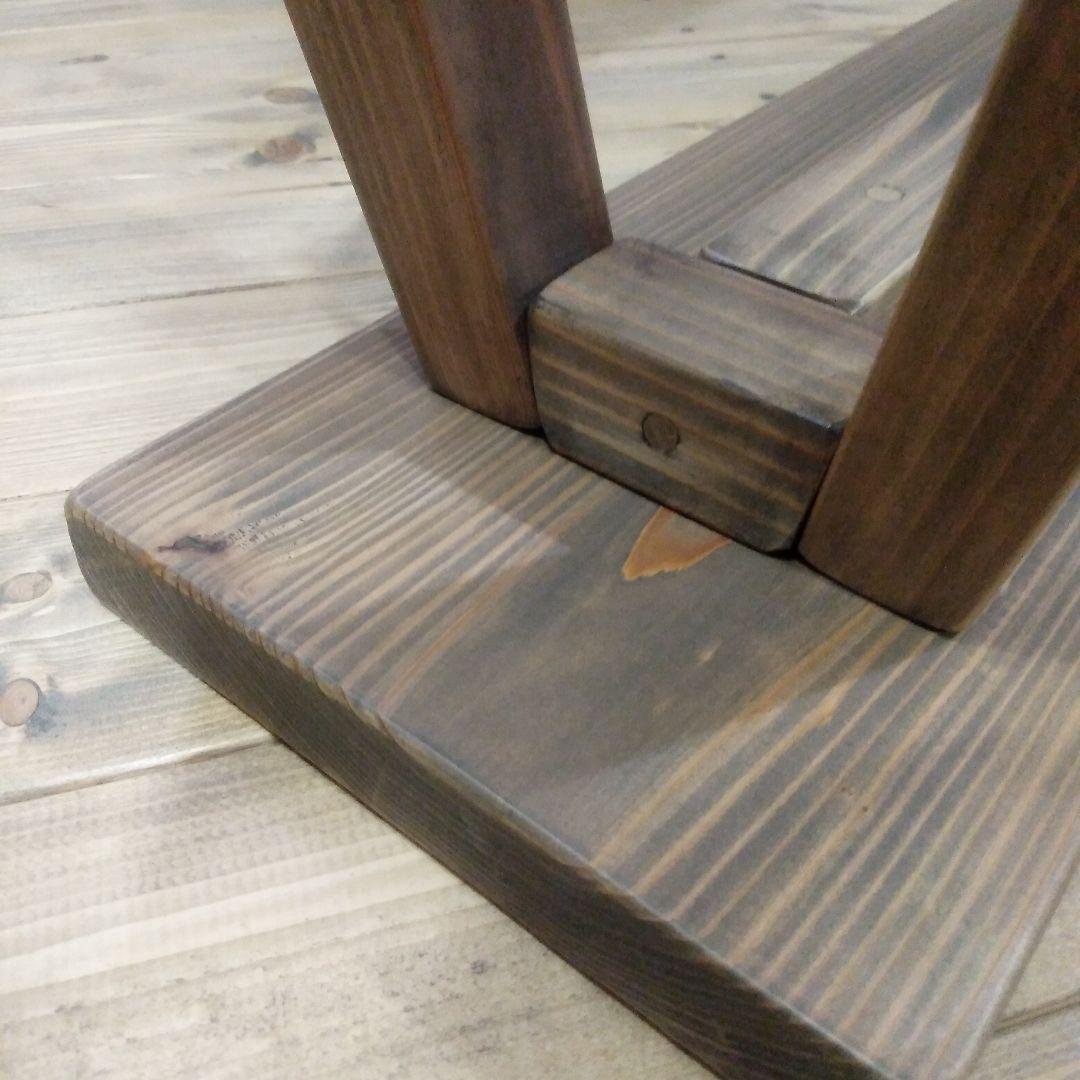 ※キズ有り　ハンドメイド木製ベンチ　幅100㎝　座面高45㎝　アンティークグレー