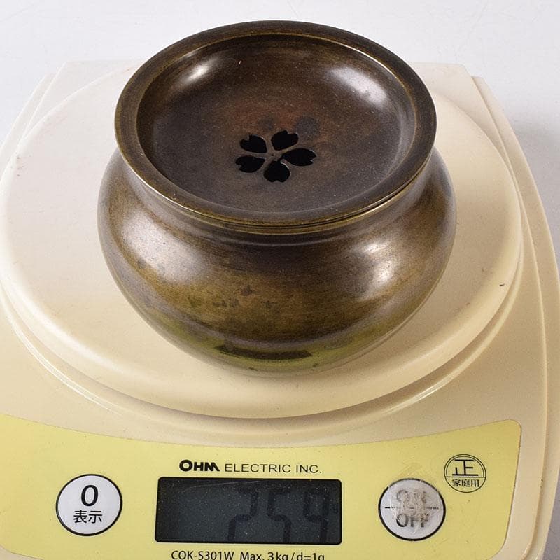 茶道具　唐銅　茶こぼし　建水　在銘　V　7608