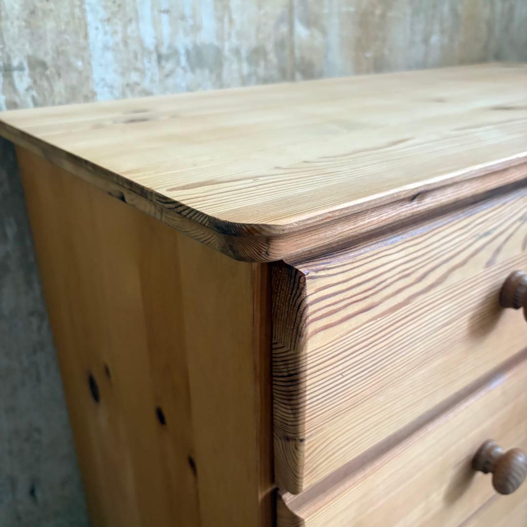 パイン材 カントリースタイル ミドルチェスト 収納家具 引き出し