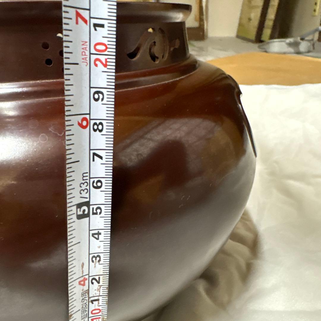 大人気 菊池正直 釜 一ノ瀬宗和 風炉 唐銅鬼面風炉 【2185703198】