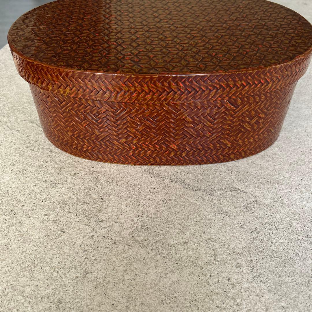 藍胎漆器　伝統工芸品　久留米　らんたい漆器　鎌倉彫茶櫃　2点おまとめ