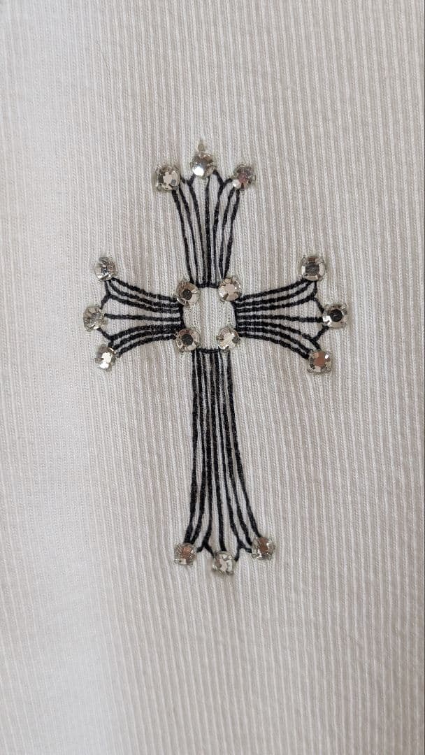 クロムハーツ　タンクトップ　ホワイト　ラインストーンChrome Hearts