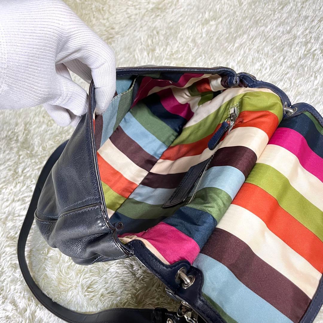 コーチ 2WAY ショルダーバッグ ニューウィリス 70アニバーサリー ネイビー