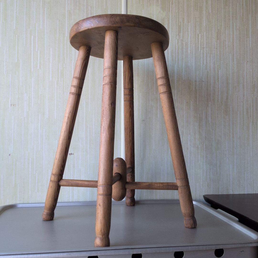 アンティークイギリス木製ラウンドスツール