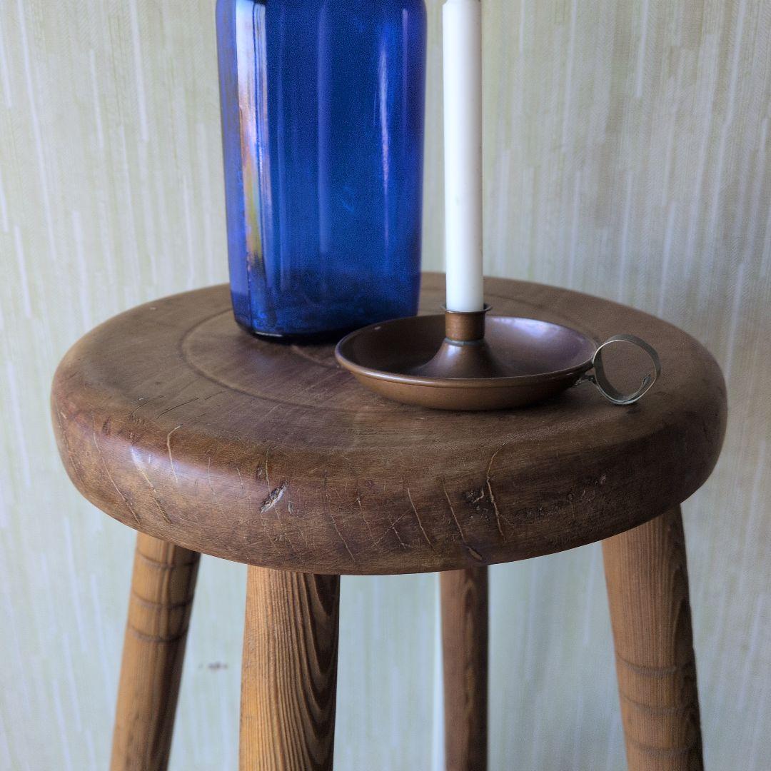 アンティークイギリス木製ラウンドスツール
