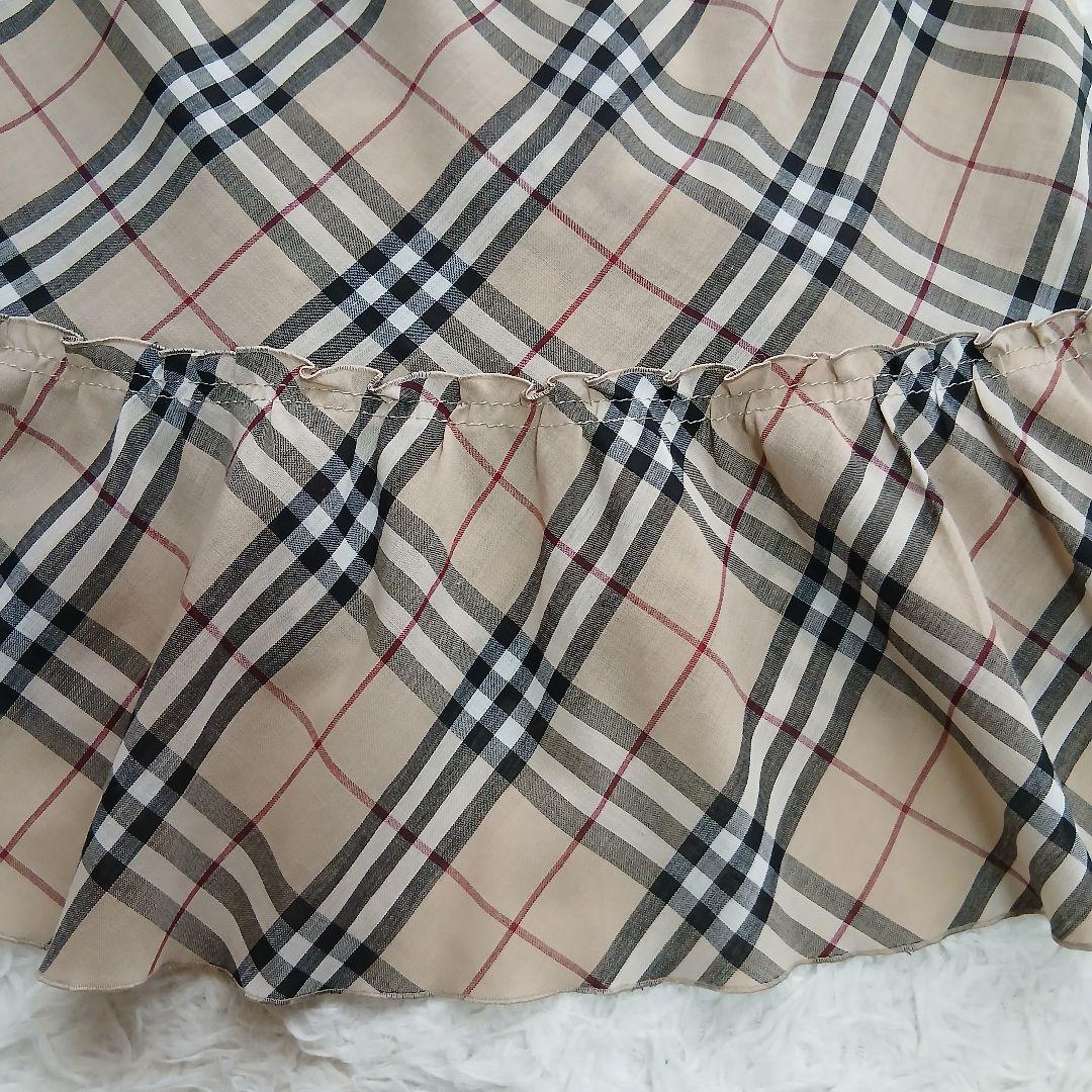 【BURBERRY BLUE LABEL】ノバチェック　フレア　薄手巻きスカート