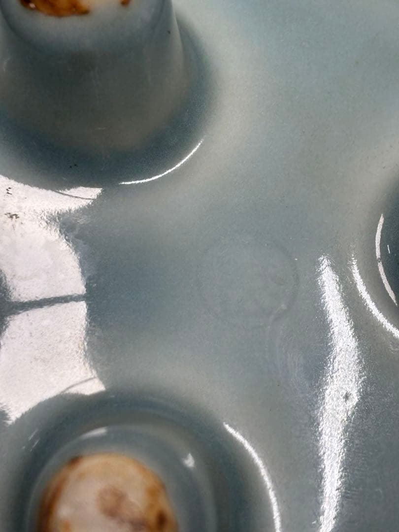 極美品】諏訪蘇山作 香炉 青磁 三足香炉 純銀 花刻透