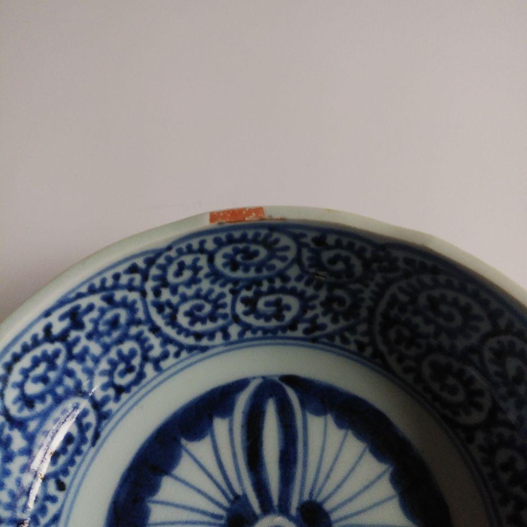 古伊万里 染付 蛸唐草文皿 三客 なます皿 くらわんか 筒江窯 アンティーク