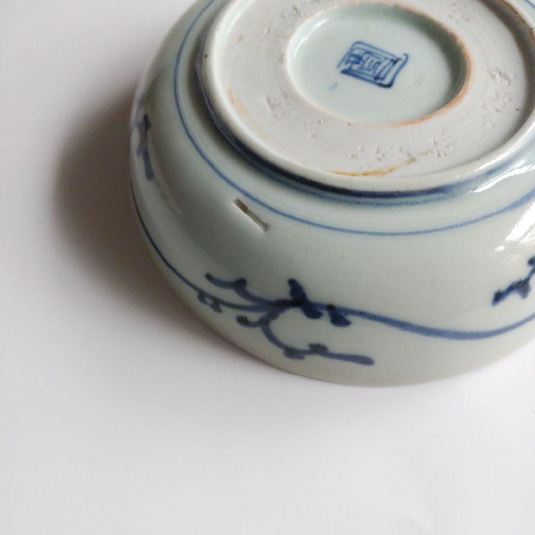 古伊万里 染付 蛸唐草文皿 三客 なます皿 くらわんか 筒江窯 アンティーク