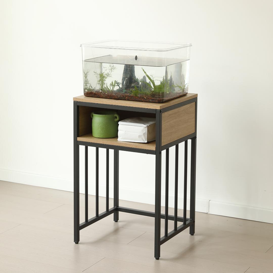 迅速発送！超人気水槽台 二段収納棚 アジャスター付き 収納ラック BLACK