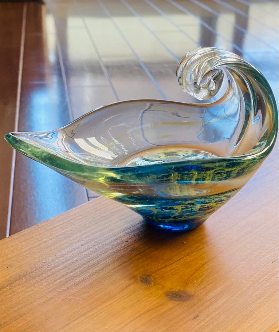 ガラス 小物入れ サインあり 宇宙 アース 地中海 海底 惑星 地球 神秘