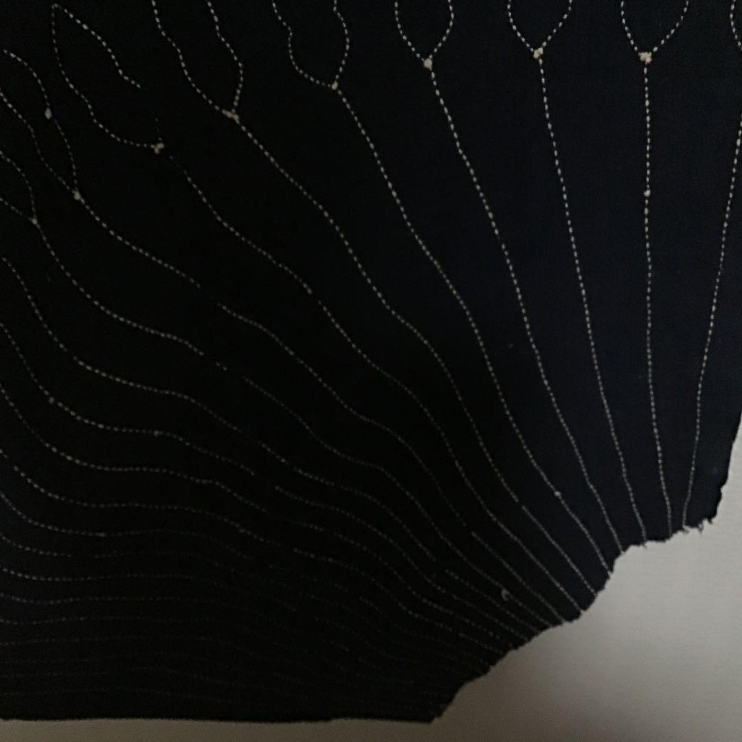 古布藍染め刺し子布地５巾難あり、２７