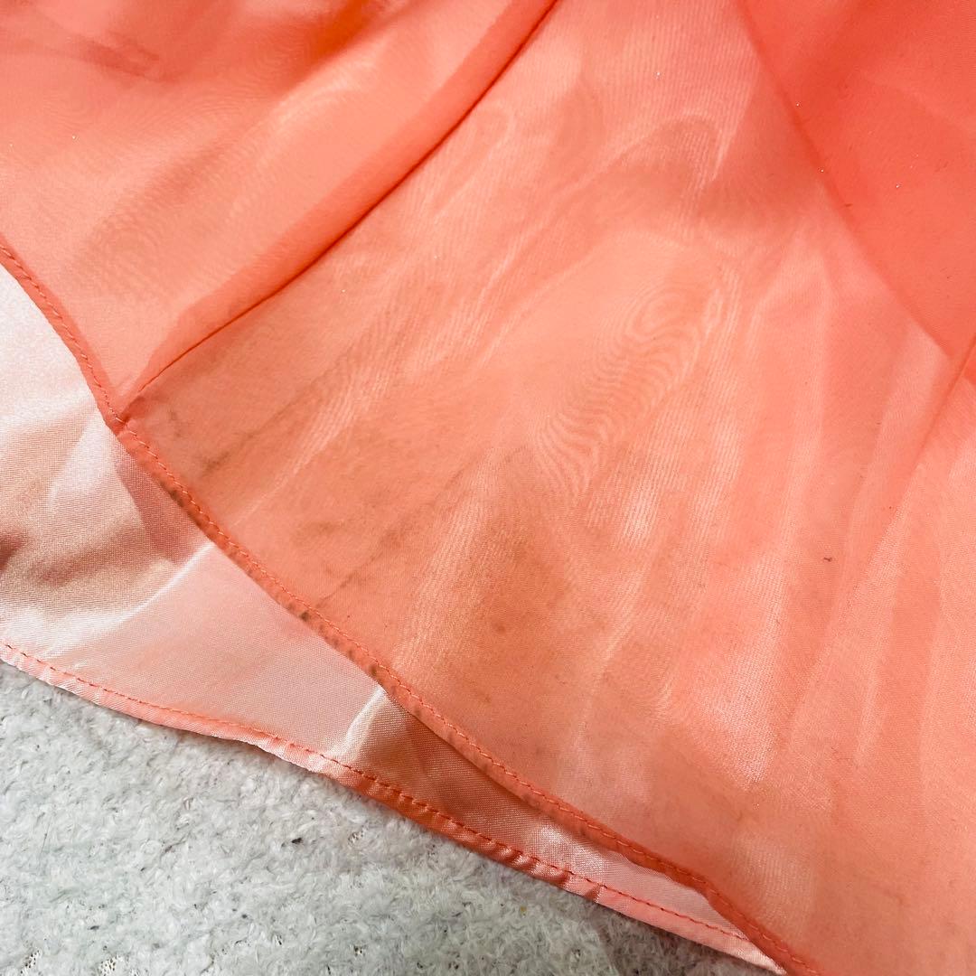 希少✨エメ✨ステージドレス　演奏会 9号　サーモンピンク　ギャザーフレア