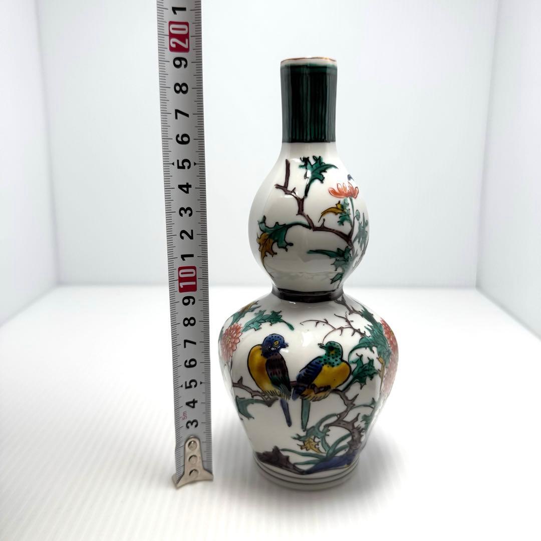 未使用 九谷焼 古九谷 風花鳥 酒器 徳利2客 お猪口 5客