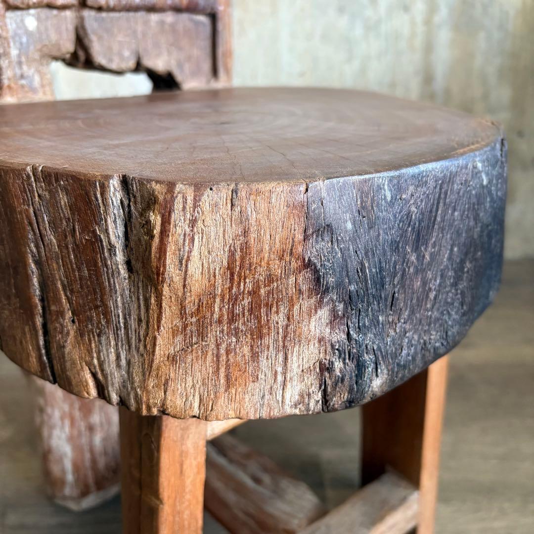 天然木 切り株 丸太 無垢材チェア ヴィンテージ
