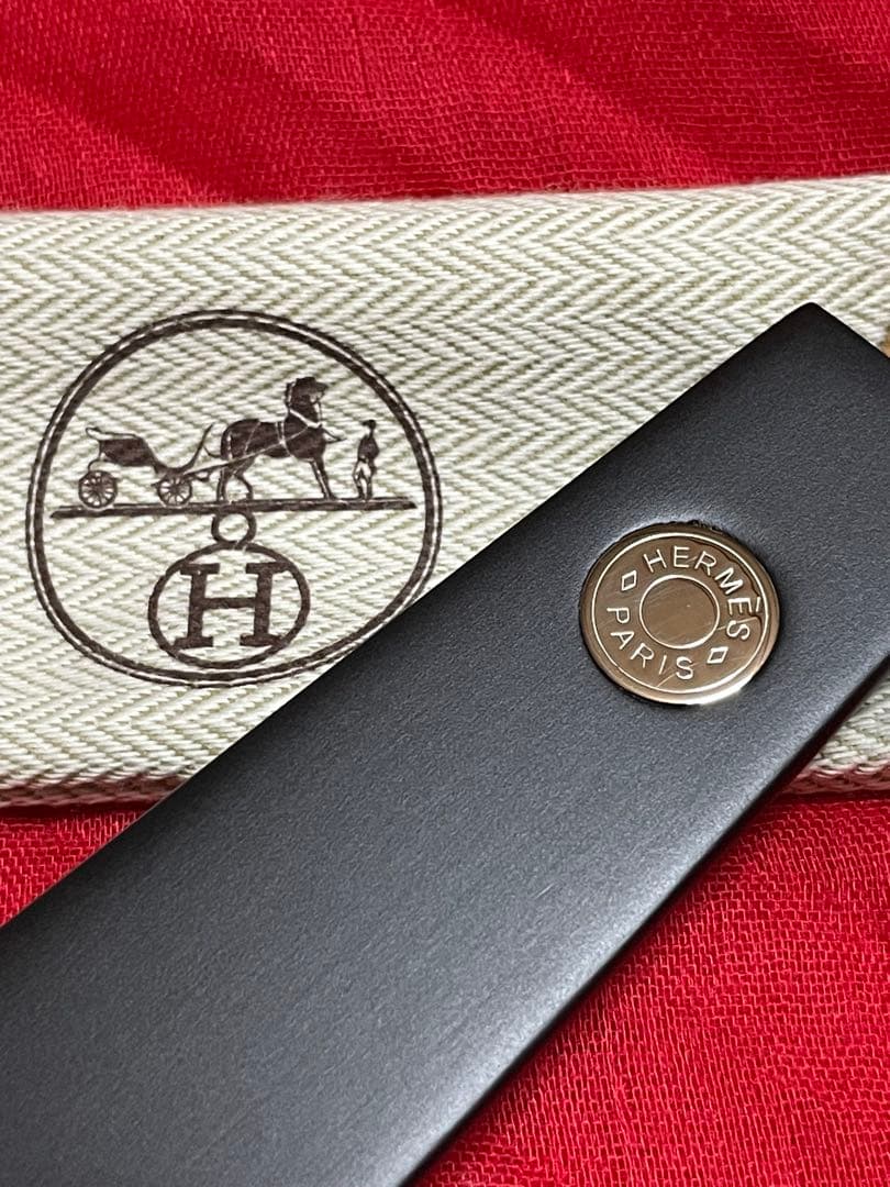 新品★HERMES エルメスシューホーン 黒　靴べら