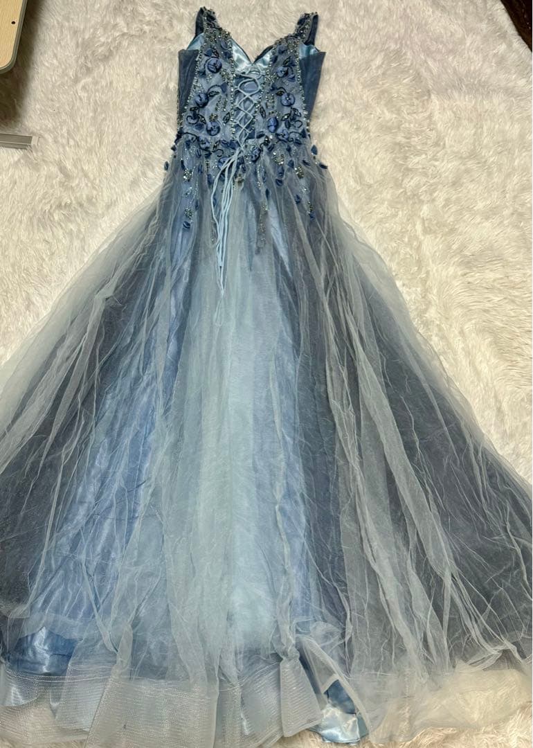 【JEAN MACLEAN/ジャンマクレーン】ロング　バースデードレス　ブルー