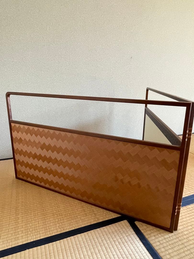 茶道具茶器風炉先屏風衝立両面使い独楽繋杉網代表千家裏千家工芸