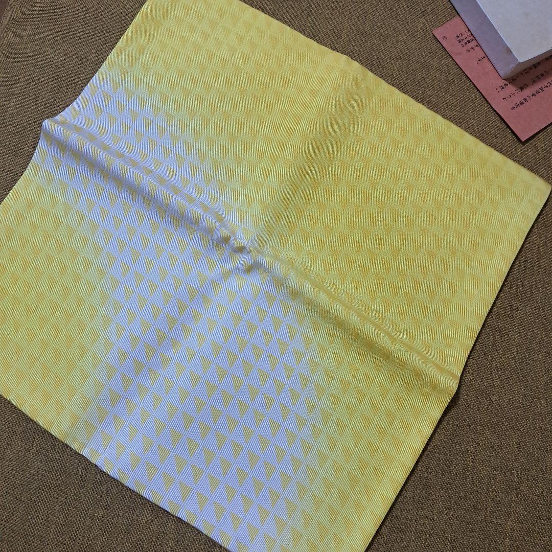 希少 茶道 裏千家 帛紗 正絹 巳年デザイン黄色 ヴィンテージ物