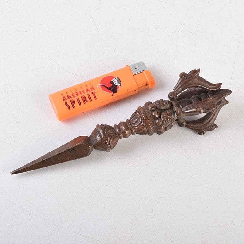 チベット密教法具 古銅 ブルパ 独鈷杵 金剛杵 V R9088