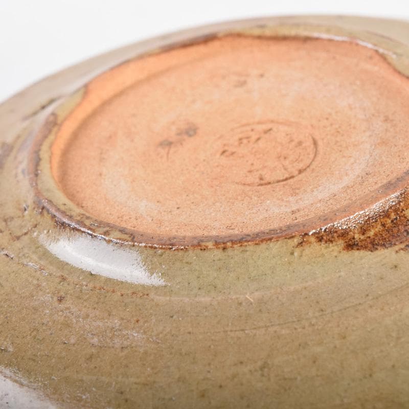 和食器 竹里庵 葵窯 加藤春二作 織部 花文 銘々皿 五客 共箱 C 8322