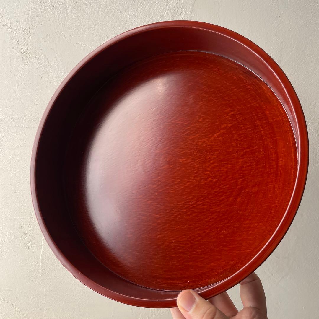 木製　漆器　丸型　重箱　5段重　朱塗り　四国塗　後藤塗　寿司桶　蓋物　日本製