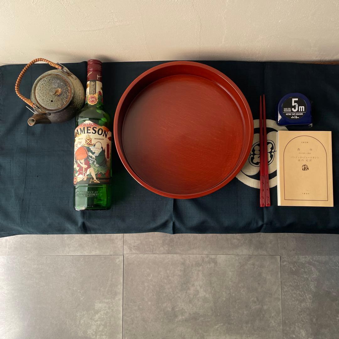 木製 漆器 丸型 重箱 5段重 朱塗り 四国塗 後藤塗 寿司桶