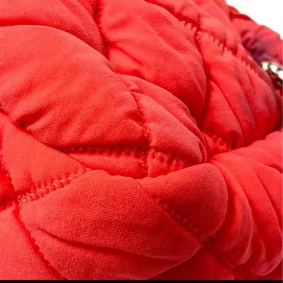 シャネル　マトラッセ コットン　バブルキルトチェーン　ショルダーバッグ　赤