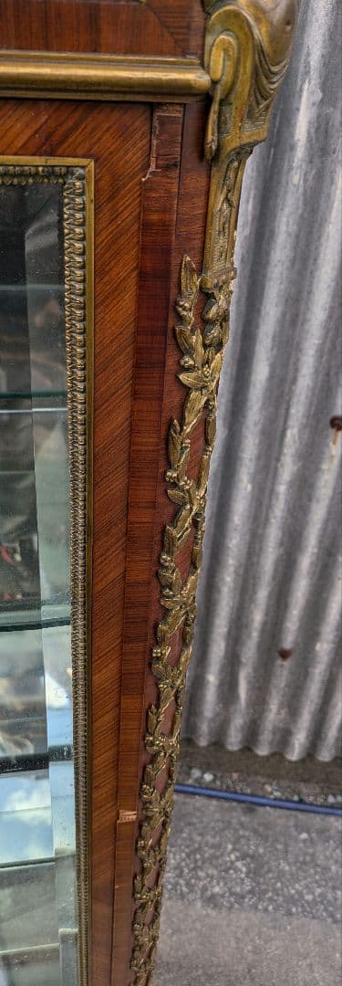 19世紀イギリス ヴィクトリアンブロンズ飾付ショーケース