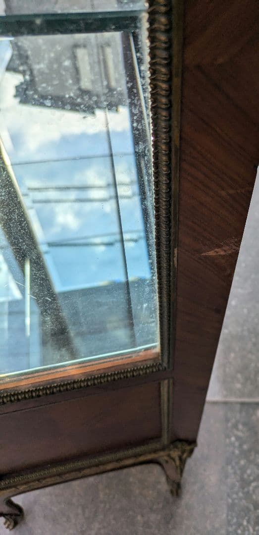 19世紀イギリス ヴィクトリアンブロンズ飾付ショーケース