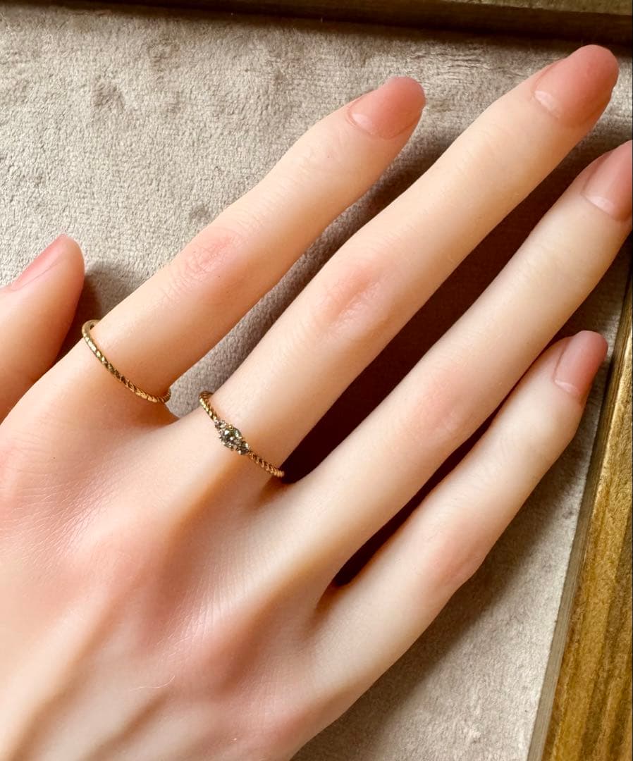 K18YG*18号*ダイヤモンドリング*大きめサイズ*指輪